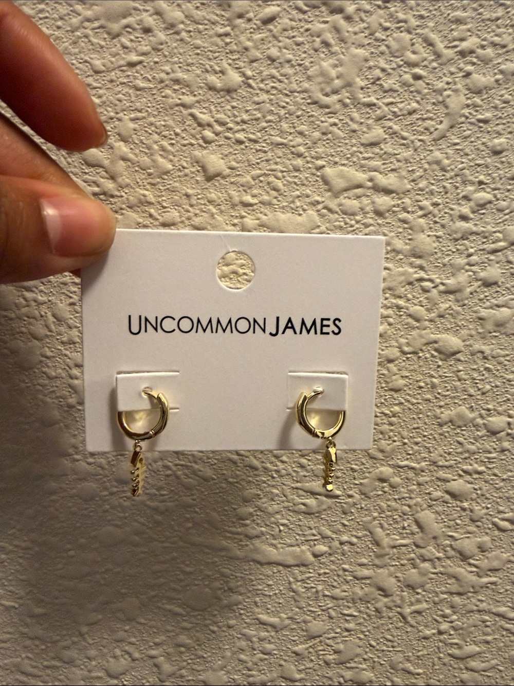 Uncommon James Gold Fishbone Huggie Hoop Earrings